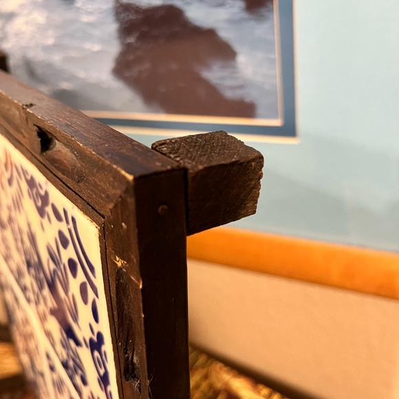 VINTAGE WOOD & TILE TRIVET SET-MADE in MEXICO - Picture 9 of 16